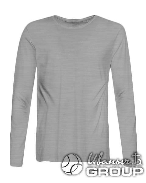 Серый-меланж футболка с длинным рукавом мужская