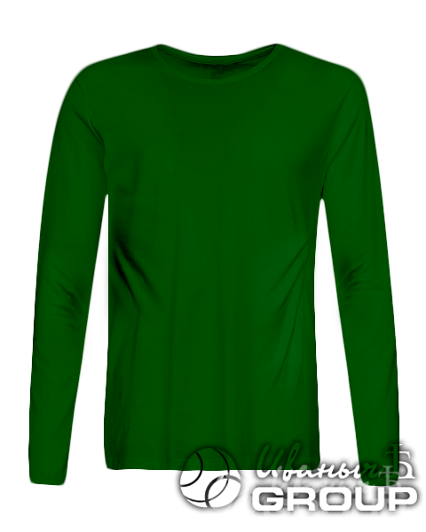 Темно-зеленая футболка с длинным рукавом мужская