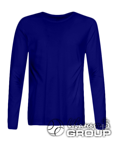 Темно-синяя футболка с длинным рукавом мужская