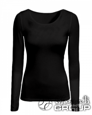 Черная футболка с длинным рукавом женская