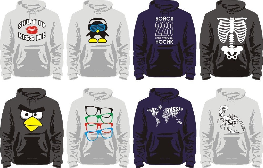 Печать надписей на толстовках алматы