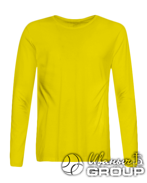 Желтая футболка с длинным рукавом мужская