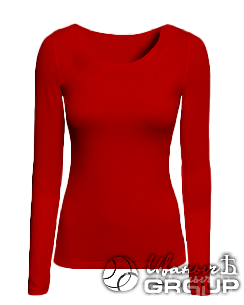 Красная футболка с длинным рукавом женская
