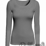Серая футболка с длинным рукавом женская