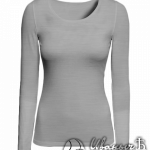 Серый-меланж футболка с длинным рукавом женская