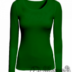 Темно-зеленая футболка с длинным рукавом женская