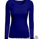 Темно-синяя футболка с длинным рукавом женская