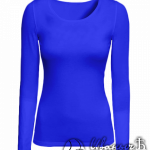 Синяя футболка с длинным рукавом женская