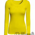 Желтая футболка с длинным рукавом женская