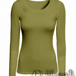 Оливковая футболка с длинным рукавом женская