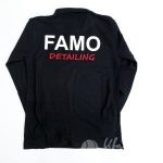 Печать надписи «FAMO detaling» на рубашках-поло