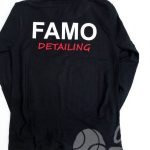Печать надписи «FAMO detaling» на рубашках-поло