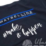 Перенос логотипа и хештега «#make it happen» на футболки