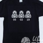 Нанесение изображения с 3 матрешками на футболки