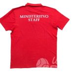 Печать надписи «MINISTERSTVO STAFF» на футболках-поло