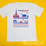 Нанесение картинки «VisitRussia» на футболки