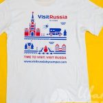 Нанесение картинки «VisitRussia» на футболки