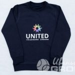 Нанесение логотипа «UNITED» на свитшоты