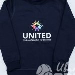 Нанесение логотипа «UNITED» на свитшоты