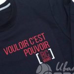Перенос надписи «VOULOIR C’EST POUVOIR [BC MGIMO]» на свитшоты