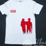 Нанесение картинки и надписи «УНДЕРВУД» на футболки