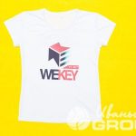 Нанесение логотипа «WEKEY» на футболки