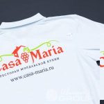 Печать логотипа «CASA MARIA» на футболки-поло
