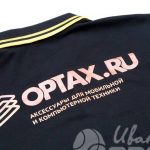 Нанесение логотипа «OPTAX RU» на футболку-поло