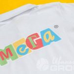 Печать логотипа «MEGA» на футболках-поло