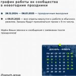 График работы ИванычЪ GROUP на новогодние праздники