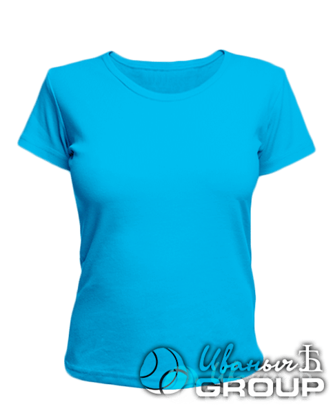 Голубая женская футболка