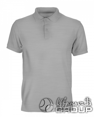 Серый-меланж поло мужское
